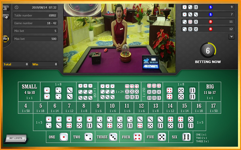 Giao diện bàn cược trong cách chơi Sicbo cơ bản