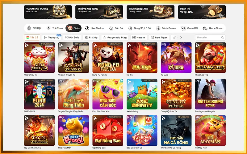 Nổ hũ VUA99 đa chủ đề, slot game giao diện đẹp